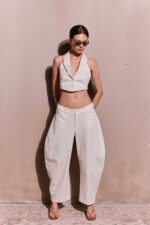 NURIT KIMHI מכנס CLAUDIA שמנת