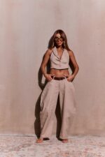 NURIT KIMHI מכנס CLAUDIA קאמל