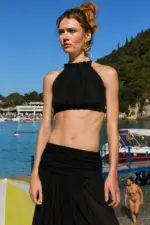 NURIT KIMHI טופ CAPRI שחור