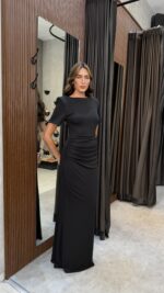 ⁦ISABELLA - שמלת מקסי לונה שרוול-שחור⁩ – תמונה ⁦6⁩