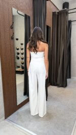 ⁦ISABELLA-אוברול סטרפלס רוז-לבן⁩ – תמונה ⁦5⁩