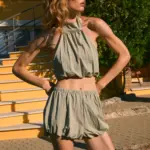 NURIT KIMHI גופיית קולר RIVIERA זית