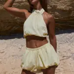 NURIT KIMHI גופיית קולר RIVIERA צהוב