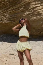 ⁦NURIT KIMHI גופיית קולר RIVIERA צהוב⁩ – תמונה ⁦3⁩