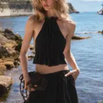 NURIT KIMHI טופ AZURE שחור