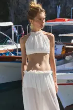 NURIT KIMHI טופ CAPRI לבן